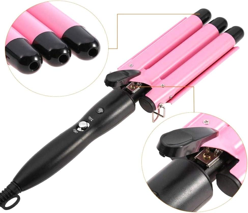 3 Barrel Curling Iron Wand with LCD Temperature Display