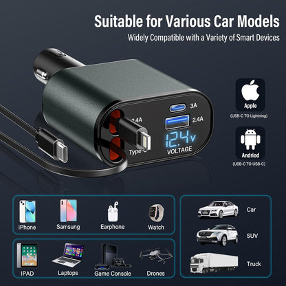 4 in 1 Car Charger Adapter