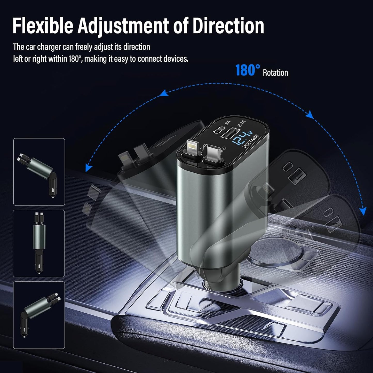 4 in 1 Car Charger Adapter