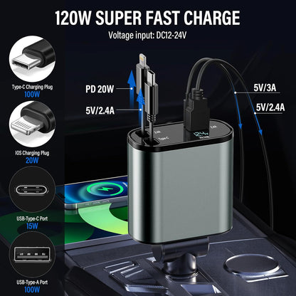 4 in 1 Car Charger Adapter